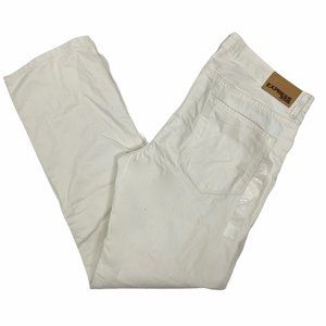 Express Kingston Straight Leg Off White Jeans